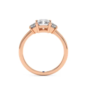 Radiant With Bagguette Trilogy Ring
