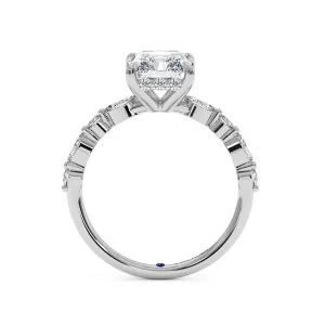 Radiant Diamond Halo Engagement Ring - White Gold
