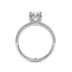 Radiant Diamond Double Halo Ring - White Gold