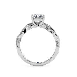 Radiant Diamond Halo Engagement Stylish Ring - White Gold